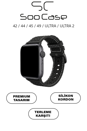 Apple Watch Uyumlu 1/2/3/4/5/6/SE/7/8/9Seri 42/44/45/49MM Kordon Kayış Silikon MT78 - 11