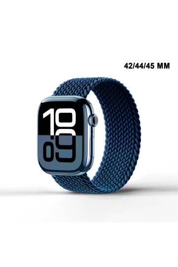 Apple Watch Uyumlu 1/2/3/4/5/6/SE/7/8/9Seri 42/44/45/49MM Solo Loop Kordon Kayış Silikon SBeden MT94 - 5
