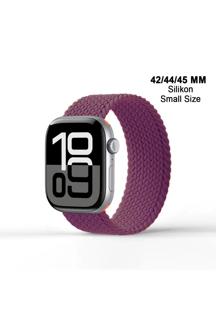 Apple Watch Uyumlu 1/2/3/4/5/6/SE/7/8/9Seri 42/44/45/49MM Solo Loop Kordon Kayış Silikon SBeden MT94 - 9