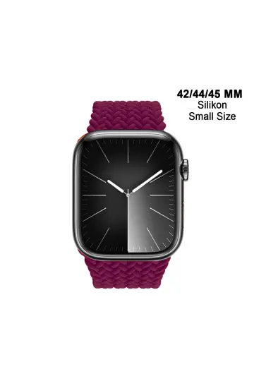 Apple Watch Uyumlu 1/2/3/4/5/6/SE/7/8/9Seri 42/44/45/49MM Solo Loop Kordon Kayış Silikon SBeden MT94 - 11