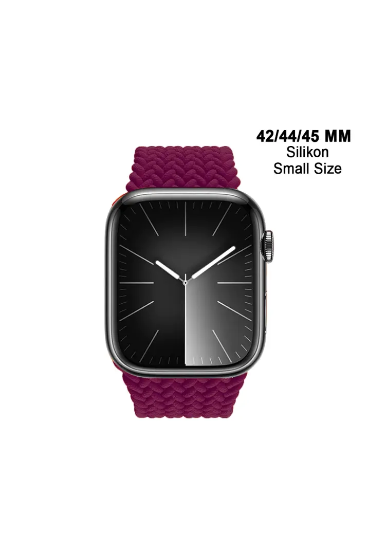 Apple Watch Uyumlu 1/2/3/4/5/6/SE/7/8/9Seri 42/44/45/49MM Solo Loop Kordon Kayış Silikon SBeden MT94 - 11