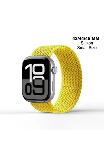 Apple Watch Uyumlu 1/2/3/4/5/6/SE/7/8/9Seri 42/44/45/49MM Solo Loop Kordon Kayış Silikon SBeden MT94 - 26
