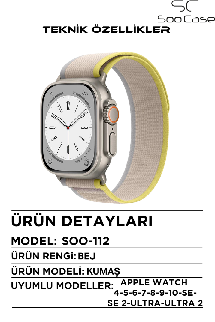 Apple Watch Uyumlu Alpine Kumaş Kordon 42-44-45-49 mm SOO-112 - 3