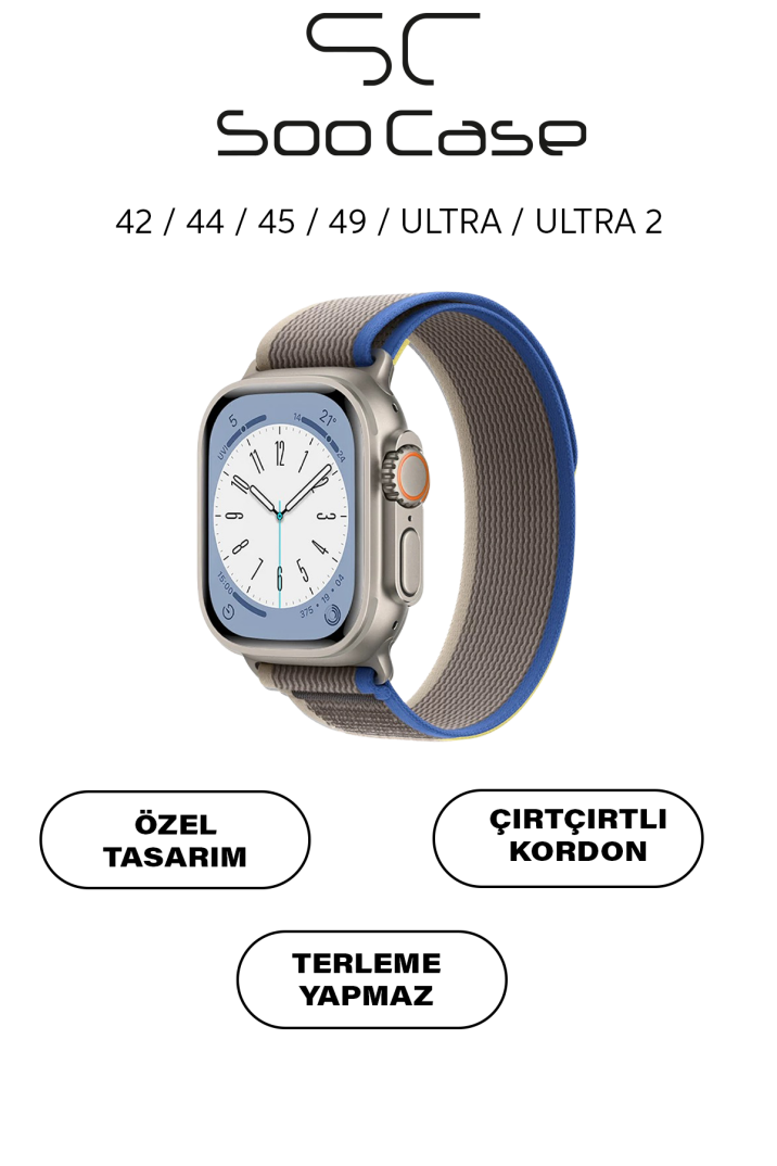 Apple Watch Uyumlu Alpine Kumaş Kordon 42-44-45-49 mm SOO-112 - 8