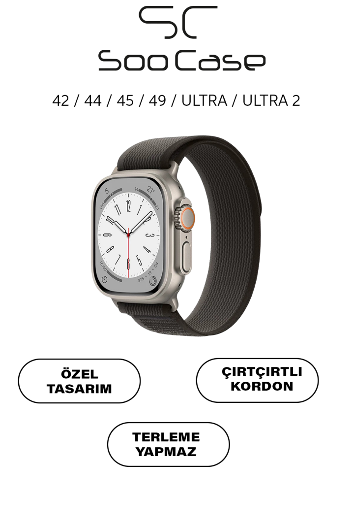 Apple Watch Uyumlu Alpine Kumaş Kordon 42-44-45-49 mm SOO-112 - 15