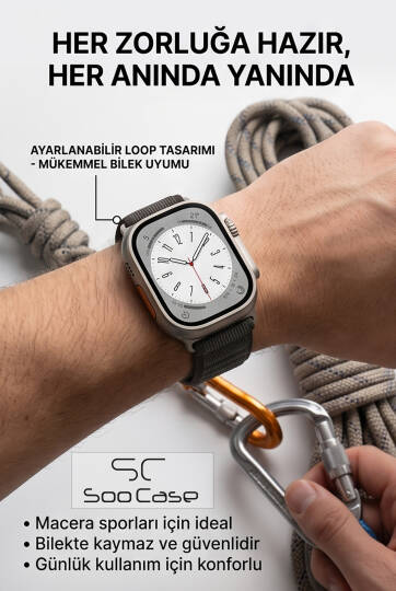 Apple Watch Uyumlu Alpine Kumaş Kordon 42-44-45-49 mm SOO-112 - 19