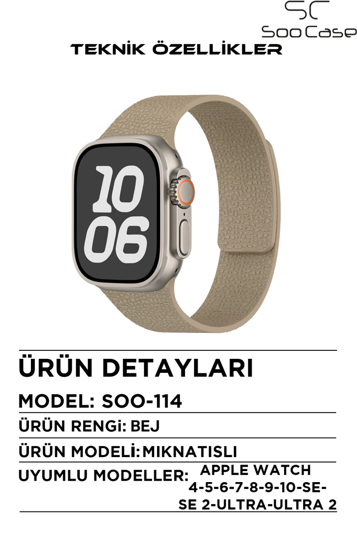 Apple Watch Uyumlu Deri Dokulu Silikon Kordon Spor Kayış 42/44/45/49 mm/ ULTRA / ULTRA 2 SOO-114 - 3