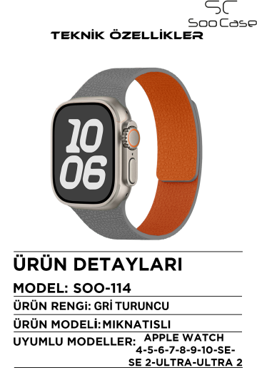 Apple Watch Uyumlu Deri Dokulu Silikon Kordon Spor Kayış 42/44/45/49 mm/ ULTRA / ULTRA 2 SOO-114 - 10