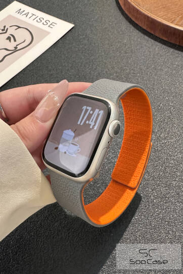 Apple Watch Uyumlu Deri Dokulu Silikon Kordon Spor Kayış 42/44/45/49 mm/ ULTRA / ULTRA 2 SOO-114 - 13