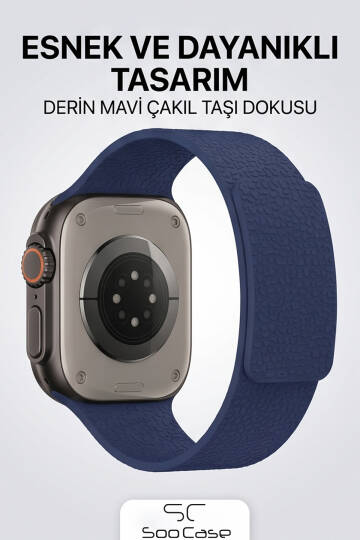 Apple Watch Uyumlu Deri Dokulu Silikon Kordon Spor Kayış 42/44/45/49 mm/ ULTRA / ULTRA 2 SOO-114 - 18