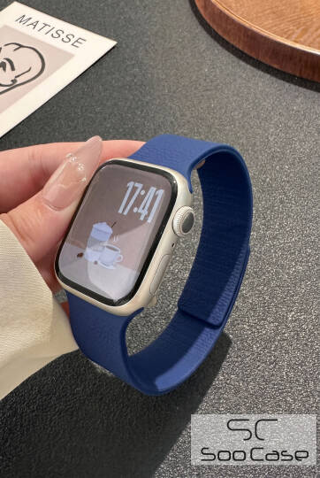 Apple Watch Uyumlu Deri Dokulu Silikon Kordon Spor Kayış 42/44/45/49 mm/ ULTRA / ULTRA 2 SOO-114 - 20
