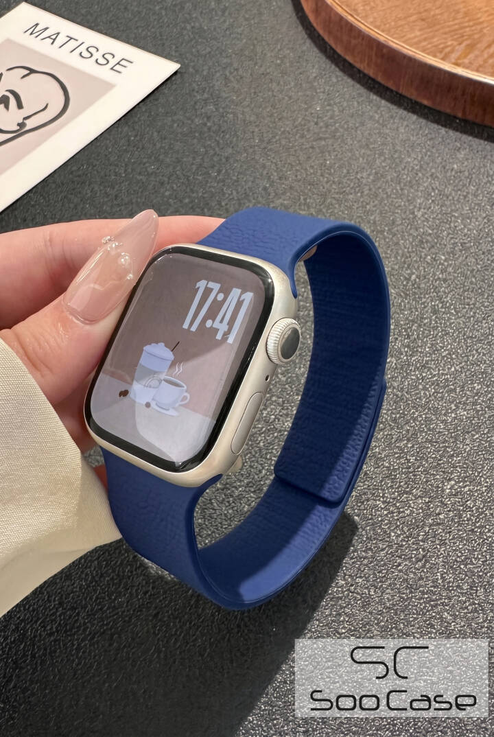 Apple Watch Uyumlu Deri Dokulu Silikon Kordon Spor Kayış 42/44/45/49 mm/ ULTRA / ULTRA 2 SOO-114 - 20