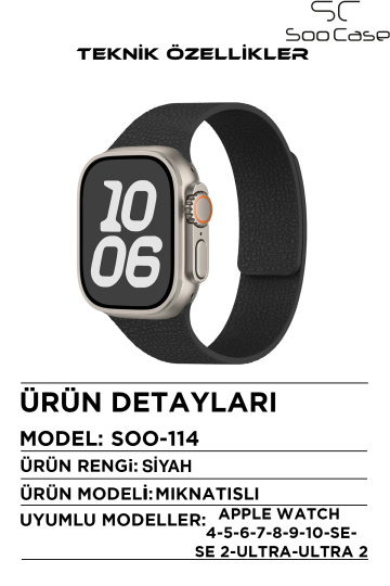 Apple Watch Uyumlu Deri Dokulu Silikon Kordon Spor Kayış 42/44/45/49 mm/ ULTRA / ULTRA 2 SOO-114 - 24