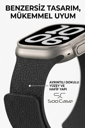 Apple Watch Uyumlu Deri Dokulu Silikon Kordon Spor Kayış 42/44/45/49 mm/ ULTRA / ULTRA 2 SOO-114 - 27