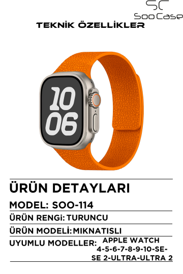 Apple Watch Uyumlu Deri Dokulu Silikon Kordon Spor Kayış 42/44/45/49 mm/ ULTRA / ULTRA 2 SOO-114 - 32