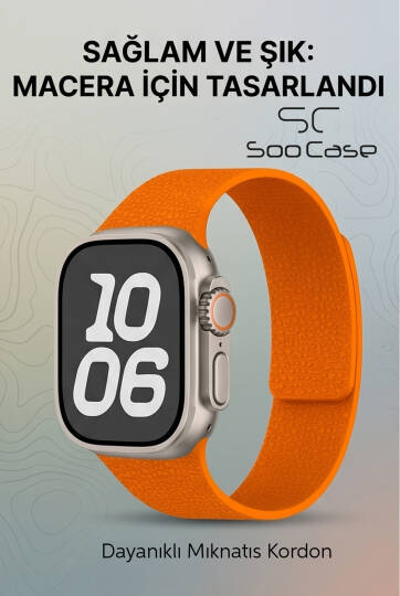 Apple Watch Uyumlu Deri Dokulu Silikon Kordon Spor Kayış 42/44/45/49 mm/ ULTRA / ULTRA 2 SOO-114 - 35