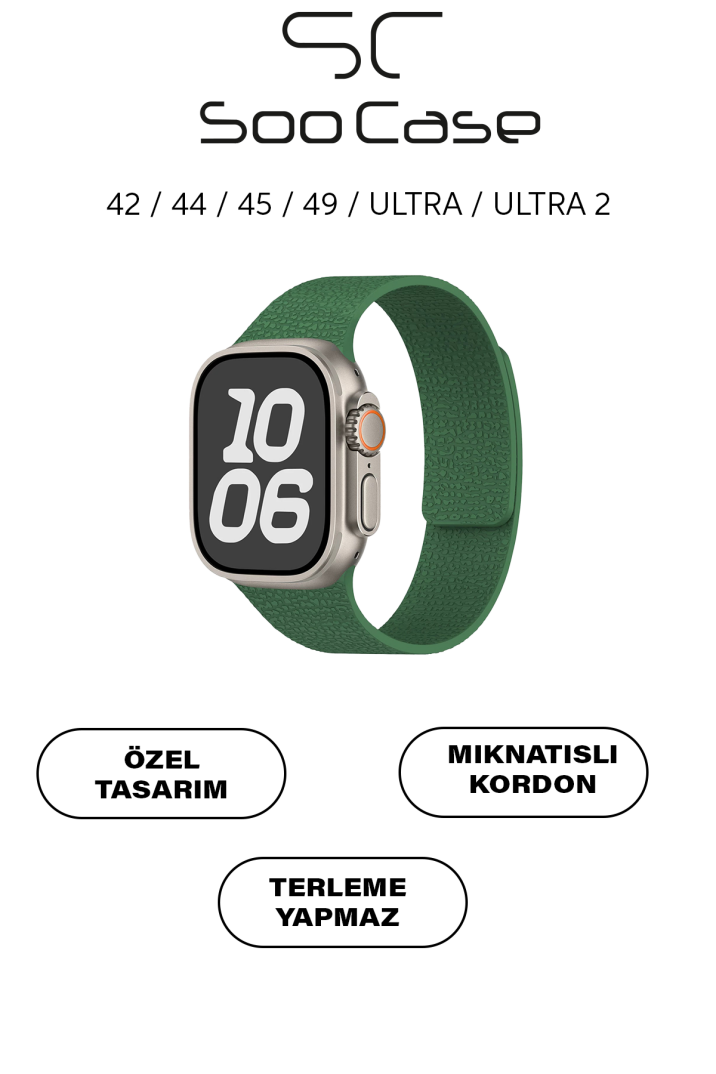 Apple Watch Uyumlu Deri Dokulu Silikon Kordon Spor Kayış 42/44/45/49 mm/ ULTRA / ULTRA 2 SOO-114 - 37