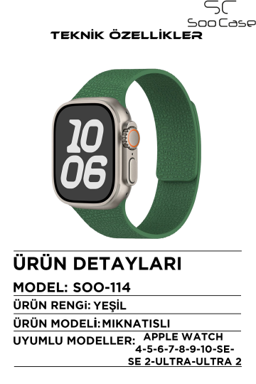 Apple Watch Uyumlu Deri Dokulu Silikon Kordon Spor Kayış 42/44/45/49 mm/ ULTRA / ULTRA 2 SOO-114 - 39
