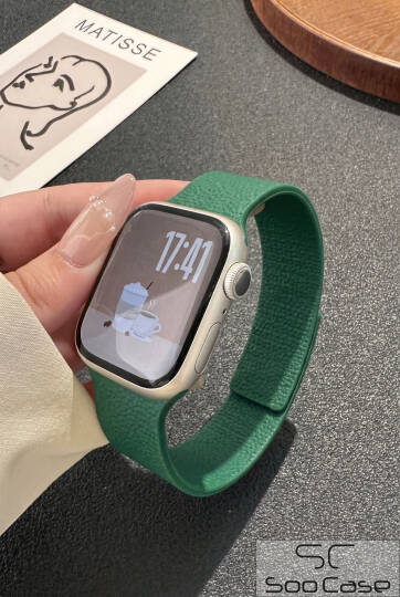 Apple Watch Uyumlu Deri Dokulu Silikon Kordon Spor Kayış 42/44/45/49 mm/ ULTRA / ULTRA 2 SOO-114 - 41