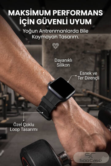 Apple Watch Uyumlu Watch 1/2/3/4/5/6/SE/7/8/9 Serileri 42/44/45/49 MM Kordon Kayış Silikon MT86 - 4