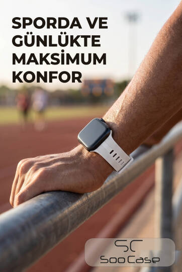 Apple Watch Uyumlu Watch 1/2/3/4/5/6/SE/7/8/9 Serileri 42/44/45/49 MM Kordon Kayış Silikon MT86 - 12