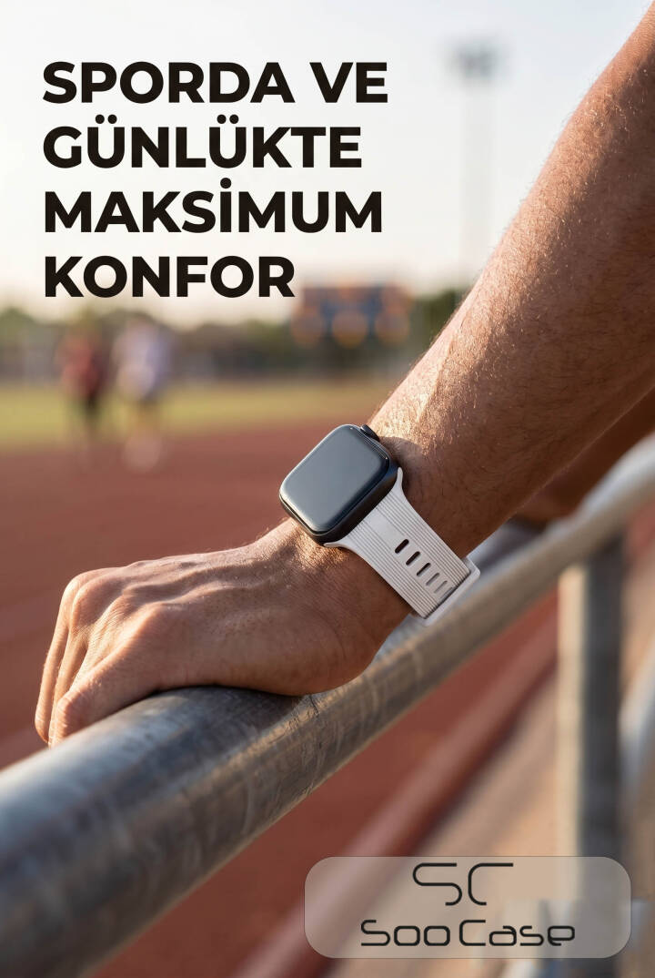 Apple Watch Uyumlu Watch 1/2/3/4/5/6/SE/7/8/9 Serileri 42/44/45/49 MM Kordon Kayış Silikon MT86 - 12