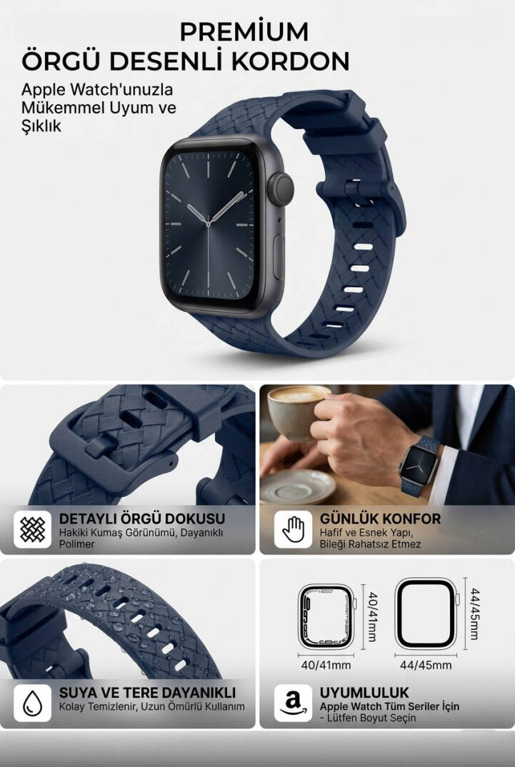 Apple Watch Uyumlu Watch 1/2/3/4/5/6/SE/7/8/9 Serileri 42/44/45/49 MM Kordon Kayış Silikon MT92 - 19