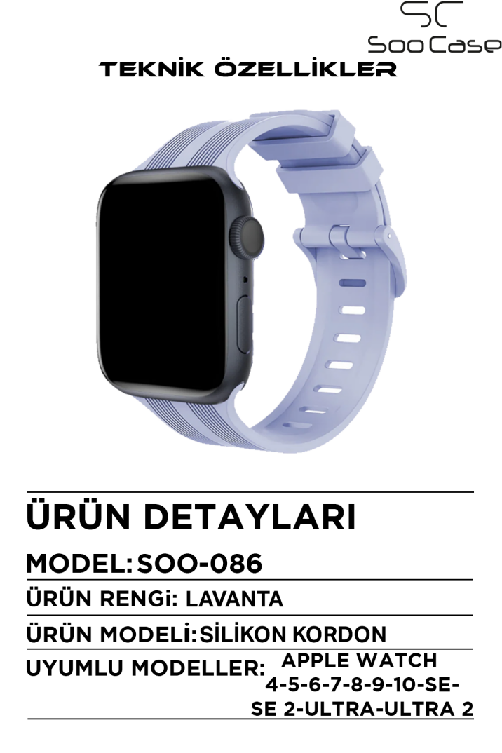 Apple Watch Uyumlu Watch 3 4 5 6 7 8 9 Se Serileri 38 40 41mm Kordon Kayış Silikon MT86 - 10