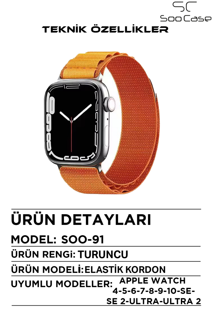 Apple Watch Uyumlu Watch 3 4 5 6 7 8 9 SeSeri 38 40 41 MM İndigo Alpine Loop MT91 - 3