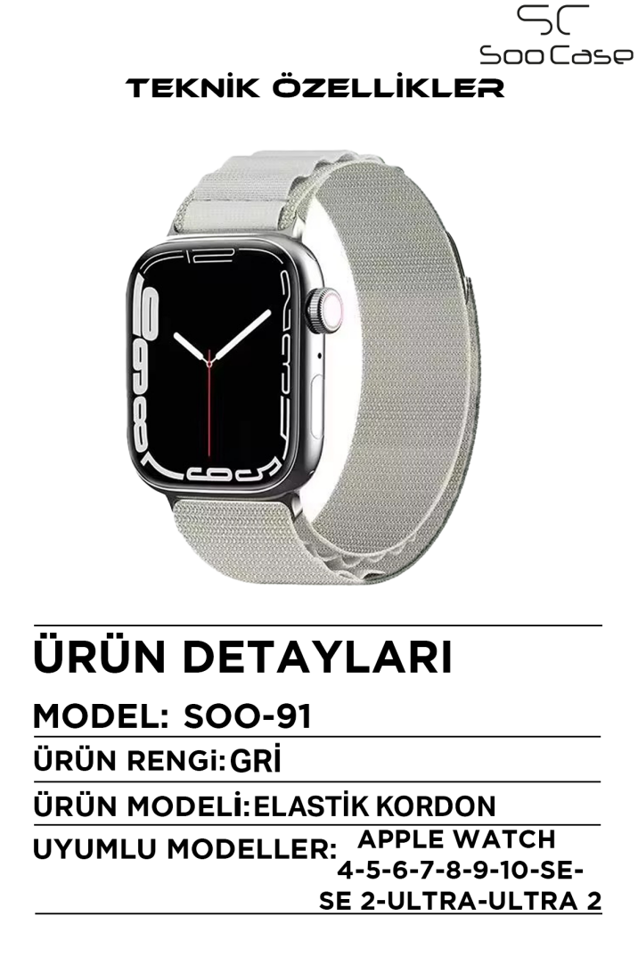 Apple Watch Uyumlu Watch 3 4 5 6 7 8 9 SeSeri 38 40 41 MM İndigo Alpine Loop MT91 - 8