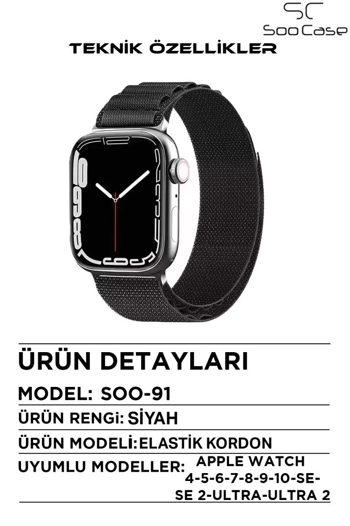 Apple Watch Uyumlu Watch 3 4 5 6 7 8 9 SeSeri 38 40 41 MM İndigo Alpine Loop MT91 - 14