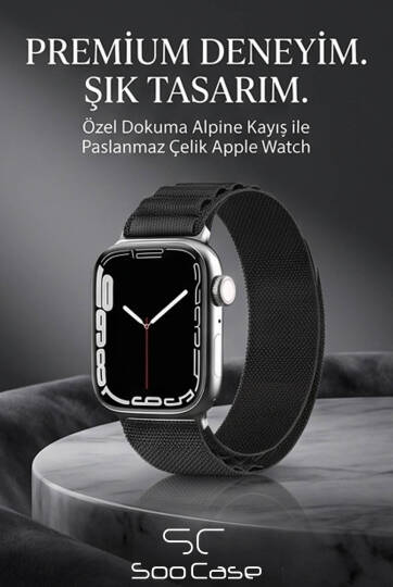 Apple Watch Uyumlu Watch 3 4 5 6 7 8 9 SeSeri 38 40 41 MM İndigo Alpine Loop MT91 - 16