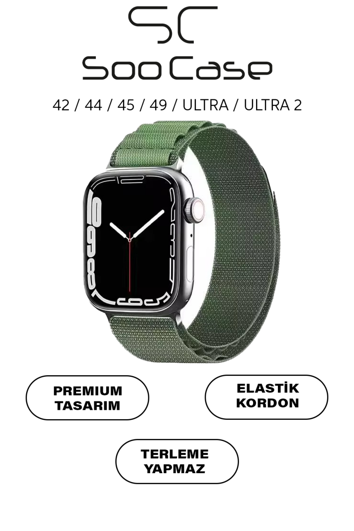 Apple Watch Uyumlu Watch 3 4 5 6 7 8 9 SeSeri 38 40 41 MM İndigo Alpine Loop MT91 - 18