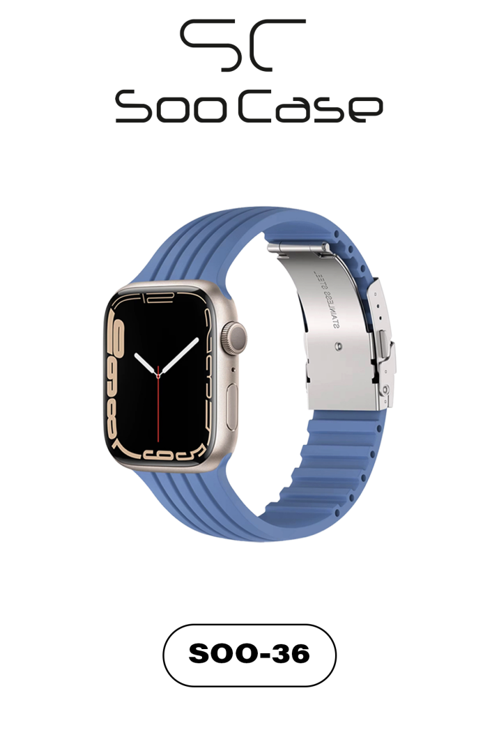 Apple Watch Uyumlu Watch 3 4 5 6 7 8 9 SeSeri 38 40 41 MM Klipsli Kordon Kayış Silikon MT36 - 2
