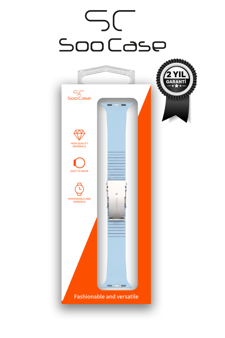 Apple Watch Uyumlu Watch 3 4 5 6 7 8 9 SeSeri 38 40 41 MM Klipsli Kordon Kayış Silikon MT36 - 5