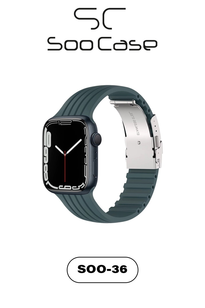 Apple Watch Uyumlu Watch 3 4 5 6 7 8 9 SeSeri 38 40 41 MM Klipsli Kordon Kayış Silikon MT36 - 18