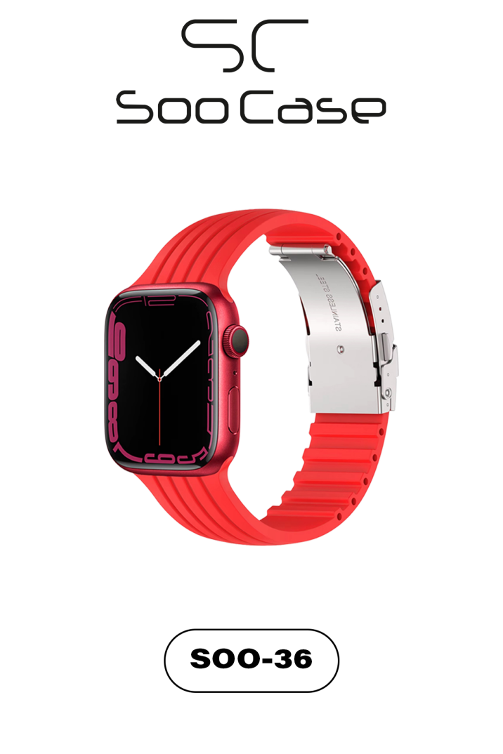 Apple Watch Uyumlu Watch 3 4 5 6 7 8 9 SeSeri 38 40 41 MM Klipsli Kordon Kayış Silikon MT36 - 24