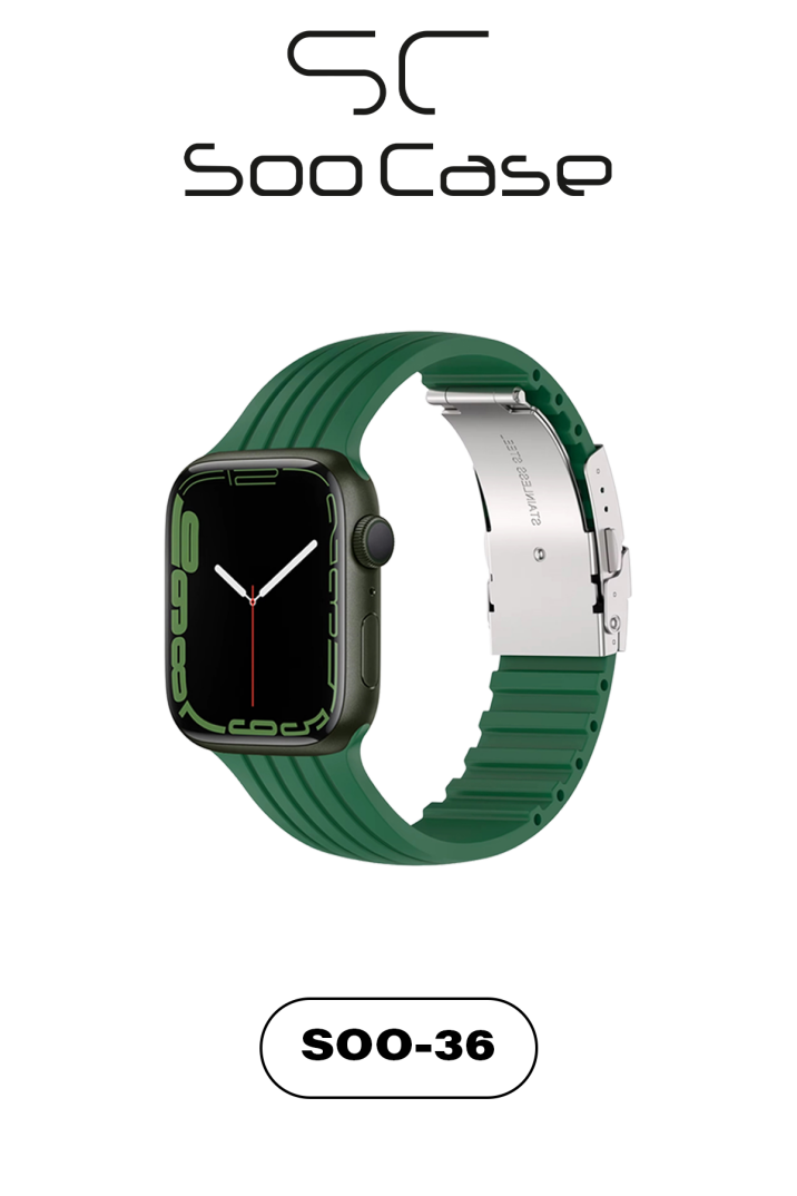 Apple Watch Uyumlu Watch 3 4 5 6 7 8 9 SeSeri 38 40 41 MM Klipsli Kordon Kayış Silikon MT36 - 47