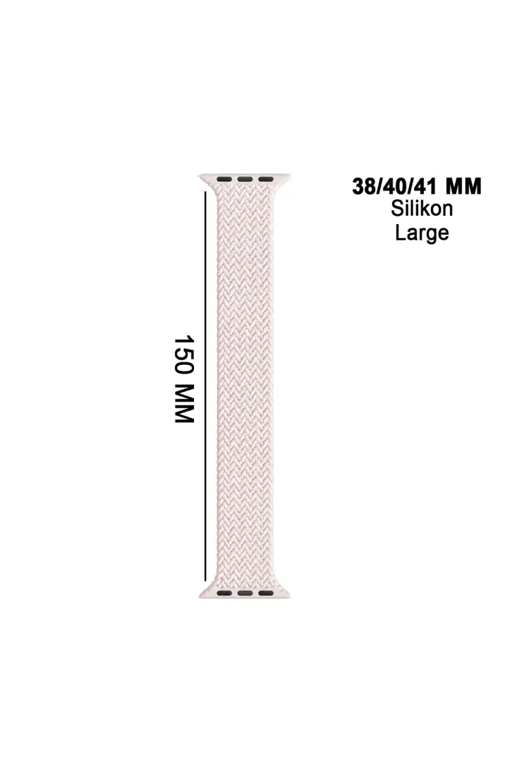 Apple Watch Uyumlu Watch 3 4 5 6 7 8 9 SeSeri 38 40 41mm Solo Loop Kordon Kayış Silikon L Beden MT86 - 36