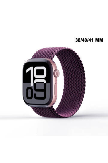Apple Watch Uyumlu Watch 3 4 5 6 7 8 9 SeSeri 38 40 41mm Solo Loop Kordon Kayış Silikon L Beden MT86