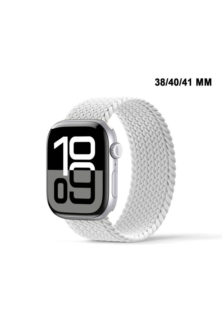 Apple Watch Uyumlu Watch 3 4 5 6 7 8 9 SeSeri 38 40 41mm Solo Loop Kordon Kayış Silikon L Beden MT86 - 9