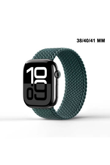Apple Watch Uyumlu Watch 3 4 5 6 7 8 9 SeSeri 38 40 41mm Solo Loop Kordon Kayış Silikon L Beden MT86 Haki