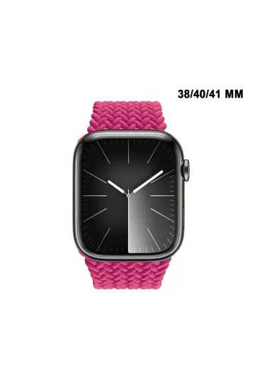 Apple Watch Uyumlu Watch 3 4 5 6 7 8 9 SeSeri 38 40 41mm Solo Loop Kordon Kayış Silikon L Beden MT86 - 33
