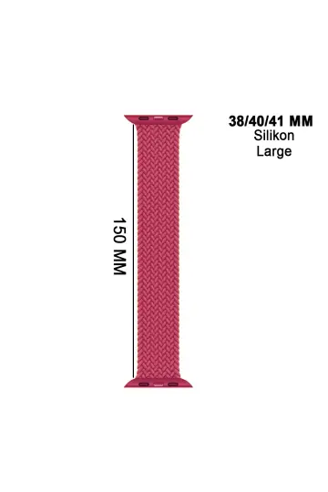 Apple Watch Uyumlu Watch 3 4 5 6 7 8 9 SeSeri 38 40 41mm Solo Loop Kordon Kayış Silikon L Beden MT86 - 30