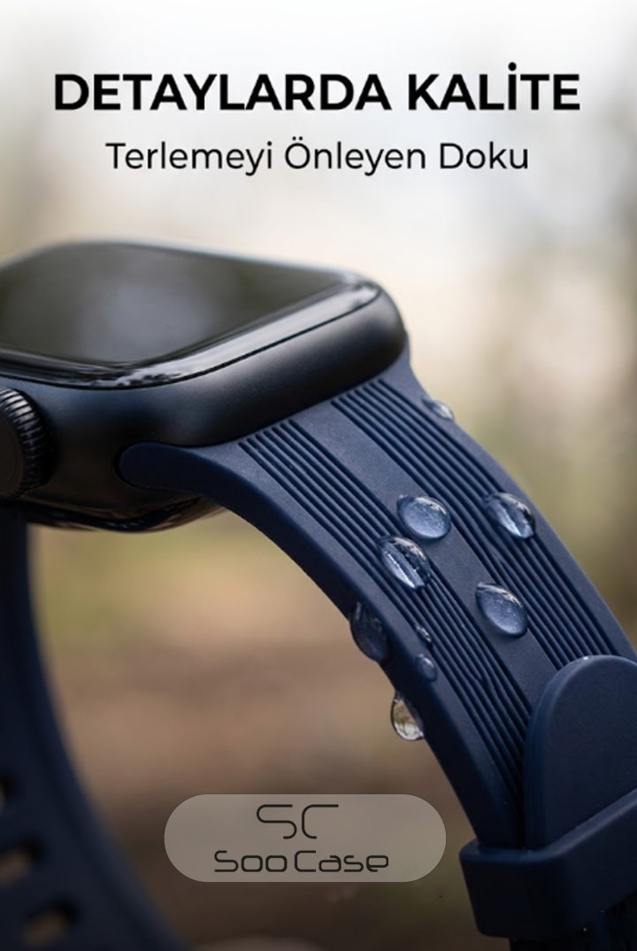Apple Watch Uyumlu Watch 3 4 5 6 7 8 9 SeSeri 38 40 41mm Solo Loop Kordon Kayış Silikon S Beden MT86 - 4