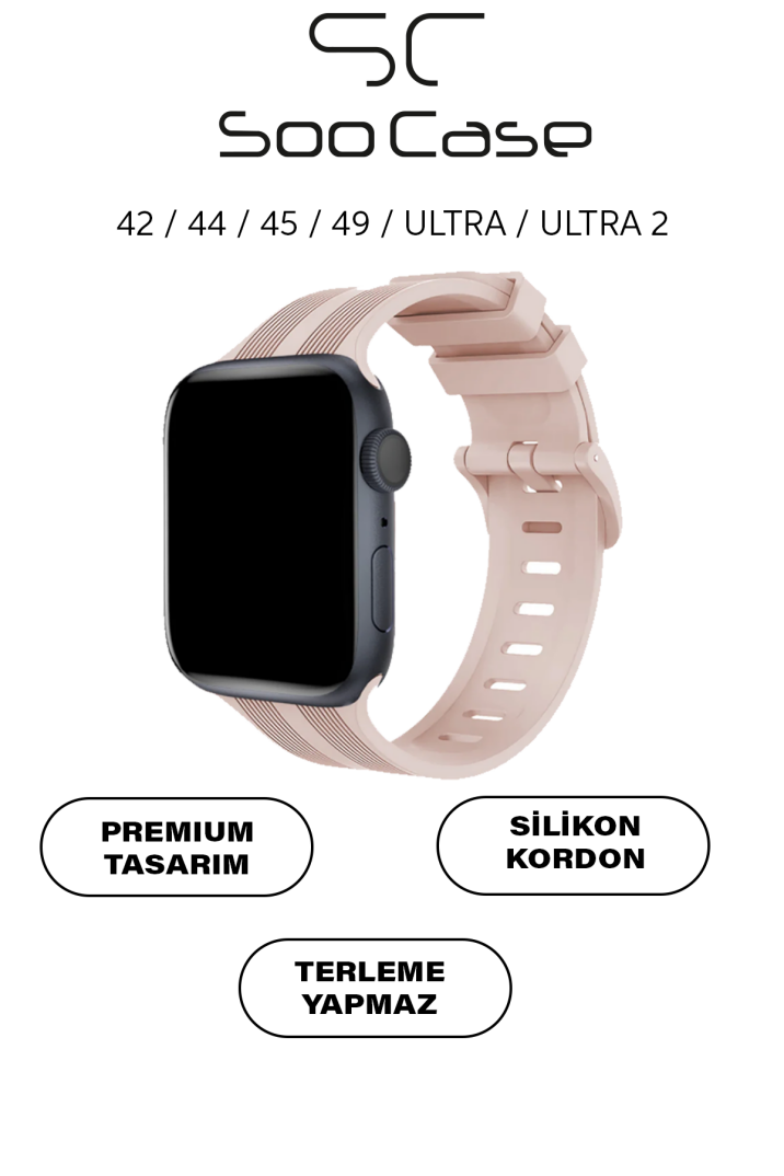 Apple Watch Uyumlu Watch 3 4 5 6 7 8 9 SeSeri 38 40 41mm Solo Loop Kordon Kayış Silikon S Beden MT86 - 7