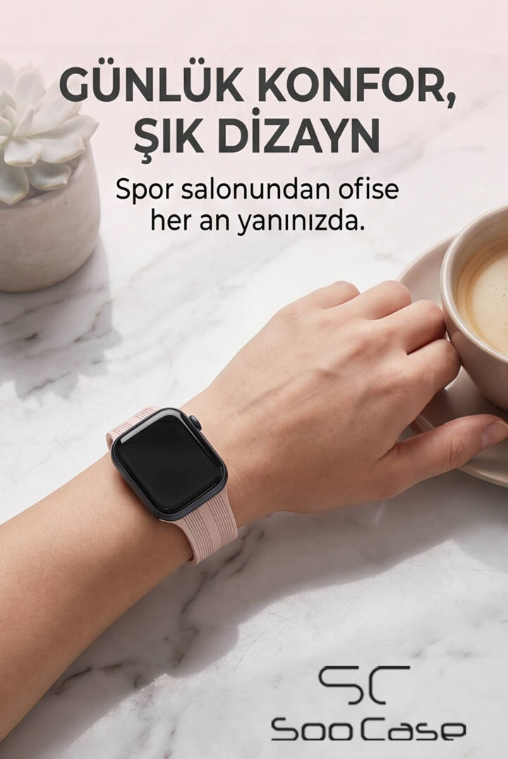 Apple Watch Uyumlu Watch 3 4 5 6 7 8 9 SeSeri 38 40 41mm Solo Loop Kordon Kayış Silikon S Beden MT86 - 11