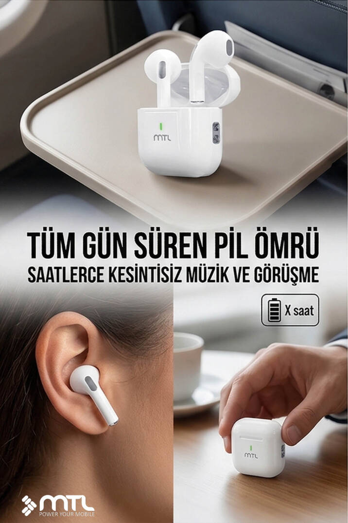 Bluetooth Kablosuz Silikonsuz Kulaklık Ios ve Android Uyumlu - 5