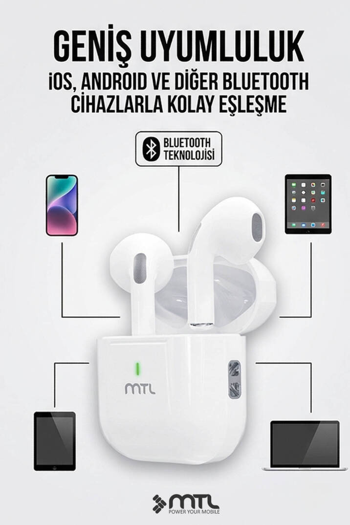 Bluetooth Kablosuz Silikonsuz Kulaklık Ios ve Android Uyumlu - 7