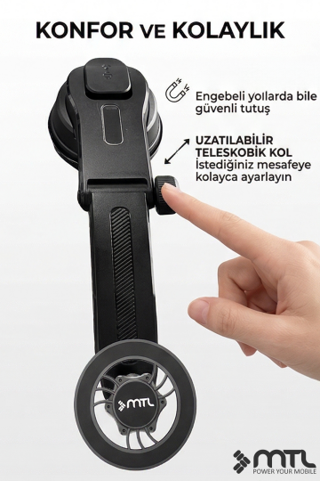 Güçlü Manyetik MagSafe Uyumlu Araç İçi Telefon Tutucu Dayanıklı ve Yapışkan Vantus 360° Döner Başlık - 5
